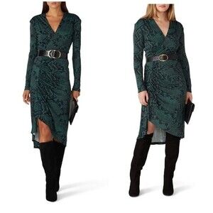 Atlein green snake print dress size 38/S